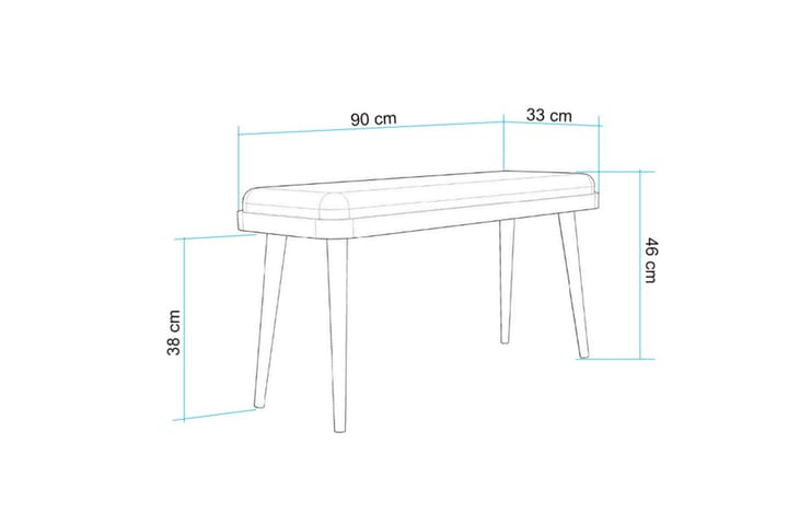 Valsot Istuinpenkki 33 cm - Tammi/Antrasiitti - Huonekalut - Tuoli & nojatuoli - Penkki - Eteispenkki