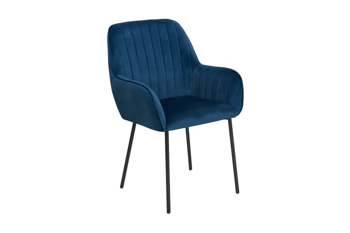 Tuoli Gimena 2-pak Sametti - Sininen - Ruokapöydän tuolit - Meikkituoli - Käsinojallinen tuoli