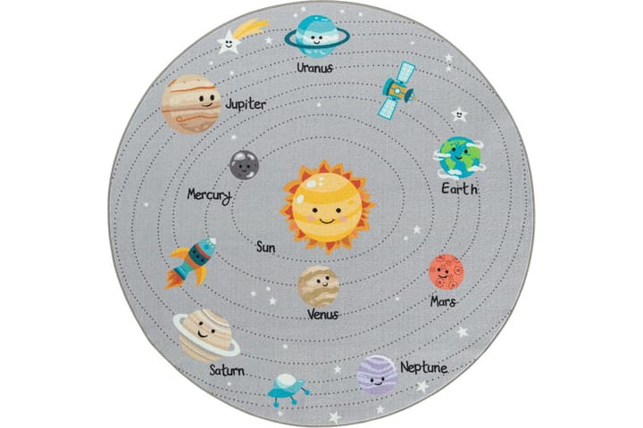 Play lastenmatto pyöreä 120 cm - Harmaa - Kodintekstiilit & matot - Lasten tekstiilit - Lastenhuoneen matto