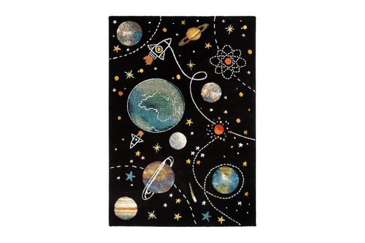 Matto Atlas Space 140x200 cm Musta - Musta - Kodintekstiilit & matot - Lasten tekstiilit - Lastenhuoneen matto