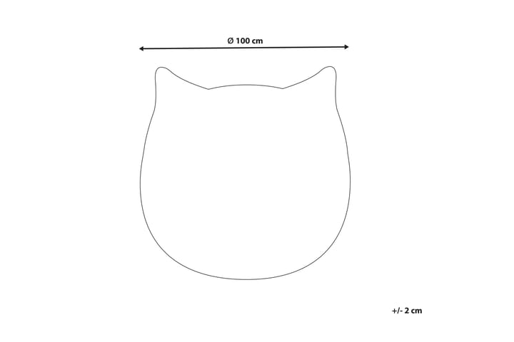 Lastenmatto Kitty Pyöreä 100 cm - Valkoinen - Kodintekstiilit & matot - Lasten tekstiilit - Lastenhuoneen matto