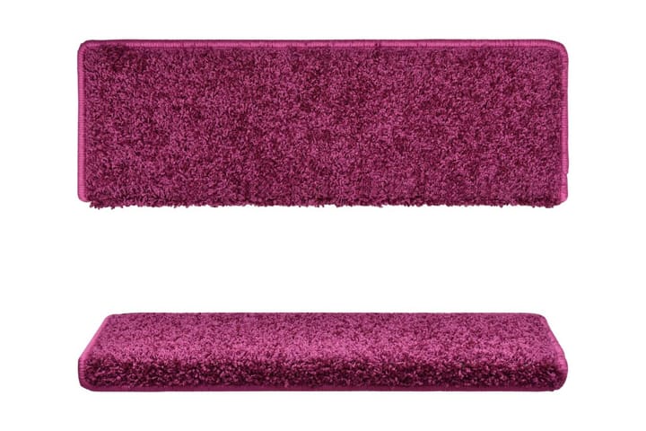 Porrasmatot 15 kpl 65x25 cm violetti - Purppura - Porrasmatto - Pyöreät matot - Käsintehdyt matot - Yksiväriset matot - Kumipohjamatot - Pienet matot - Iso matto