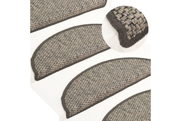 Itsekiinnittyvät porrasmatot sisaltyyli 15 kpl 65x25 cm - Antrasiitti - Porrasmatto - Pyöreät matot - Käsintehdyt matot - Yksiväriset matot - Kumipohjamatot - Pienet matot - Iso matto