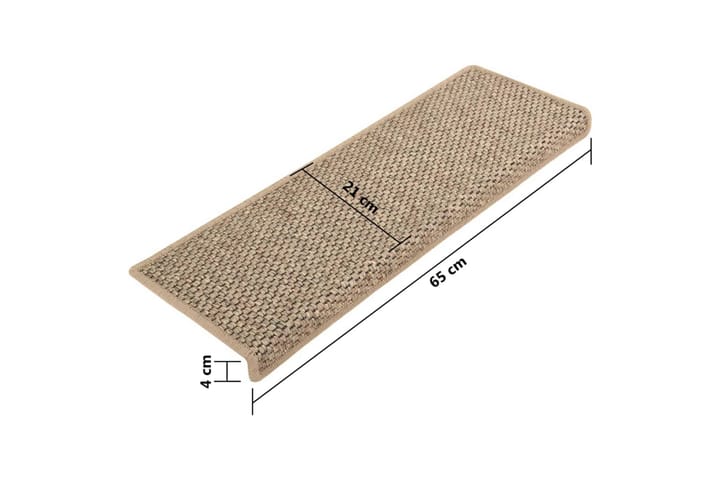 Itsekiinnittyvät porrasmatot sisaltyyli 15 kpl 65x25cm beige - Beige - Porrasmatto - Pyöreät matot - Käsintehdyt matot - Yksiväriset matot - Kumipohjamatot - Pienet matot - Iso matto