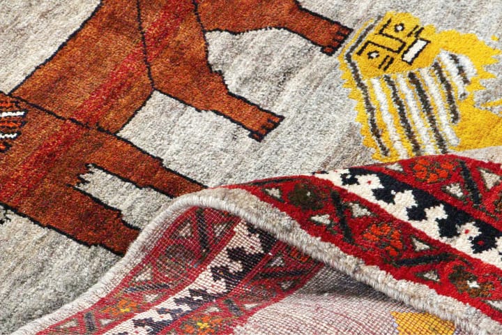 Käsinsolmittu persialainen matto 155x230 cm - Harmaa/Punainen - Persialainen matto - Itämainen matto