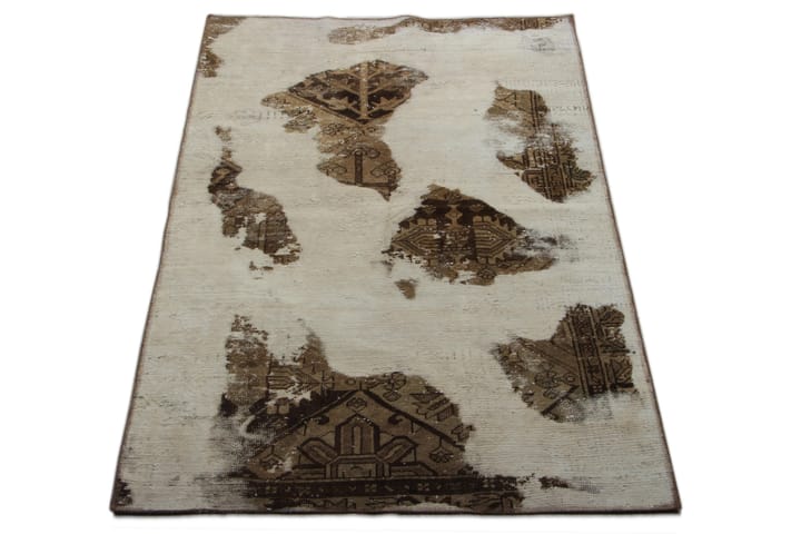 Käsinsolmittu Persialainen Matto 123x208 cm Vintage - Beige / Ruskea - Kodintekstiilit & matot - Matto - Itämainen matto - Persialainen matto