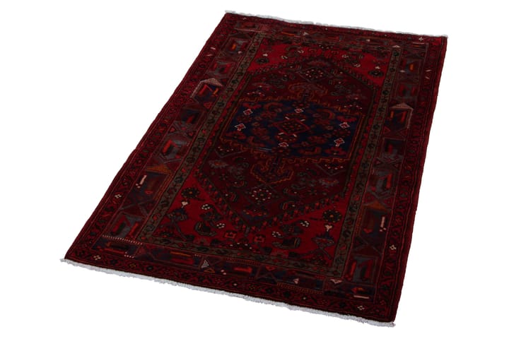 Käsinsolmittu persialainen matto 128x207 cm - Punainen/Ruskea - Persialainen matto - Itämainen matto