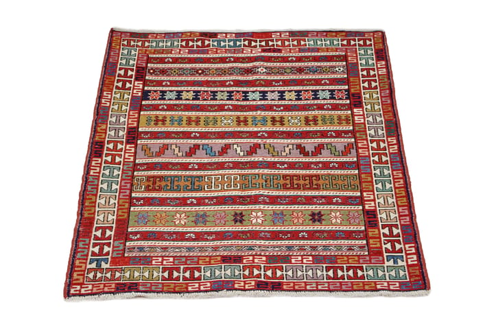 Käsinsolmittu Persialainen matto Varni 108x142 cm Kelim - Monivärinen - Pyöreät matot - Käsintehdyt matot - Yksiväriset matot - Kumipohjamatot - Kelim-matto - Pienet matot - Iso matto
