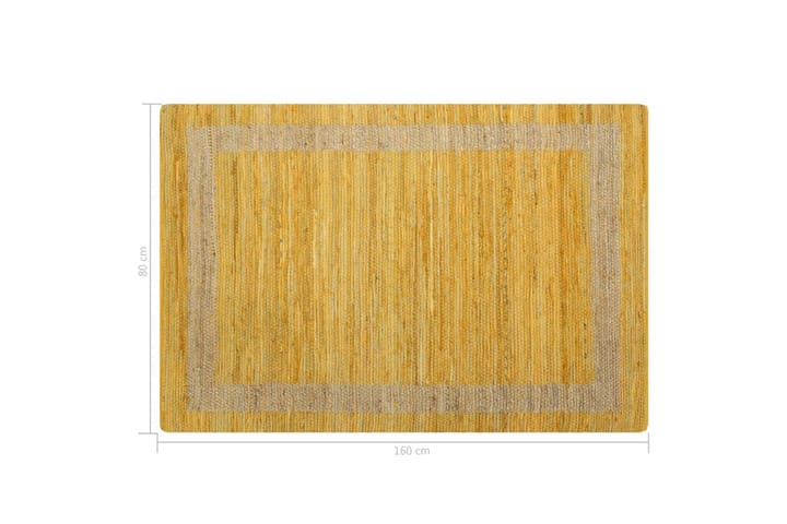Käsintehty juuttimatto keltainen 120x180 cm - Keltainen - Käsintehdyt matot - Kumipohjamatot - Juuttimatto & Hamppumatto - Pyöreät matot - Sisalmatto - Yksiväriset matot - Pienet matot - Iso matto