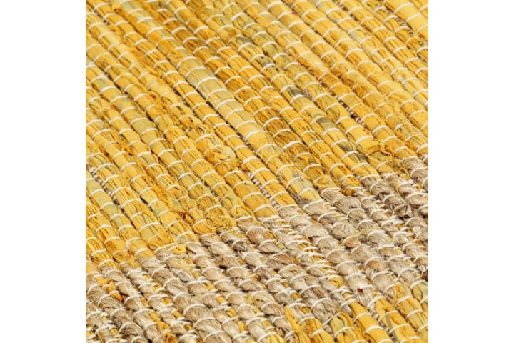 Käsintehty juuttimatto keltainen 120x180 cm - Keltainen - Käsintehdyt matot - Kumipohjamatot - Juuttimatto & Hamppumatto - Pyöreät matot - Sisalmatto - Yksiväriset matot - Pienet matot - Iso matto