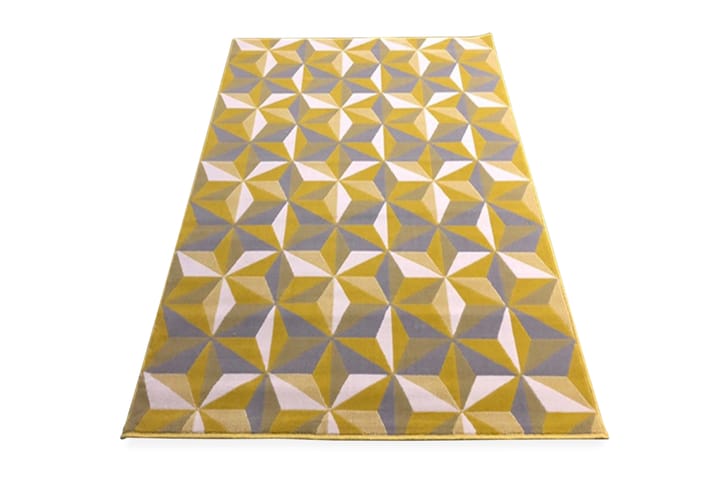 Matto Royal Fushe Odela 120x170 - Keltainen - Pyöreät matot - Käsintehdyt matot - Yksiväriset matot - Kumipohjamatot - Matto - Pienet matot - Iso matto