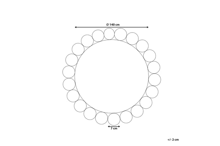 Juuttimatto Vostan 140 cm Pyöreä - Musta - Kodintekstiilit & matot - Matto - Moderni matto - Juuttimatto & Hamppumatto