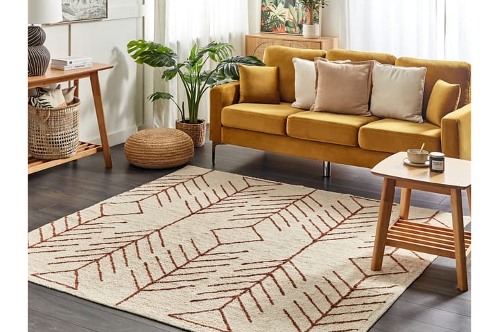 Puuvillamatto Akoren 200x200 cm Neliömäinen - Beige - Kodintekstiilit & matot - Matto - Moderni matto - Puuvillamatto