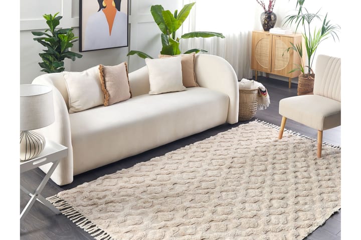 Puuvillamatto Aksaray 140x200 cm - Beige - Kodintekstiilit & matot - Matto - Moderni matto - Puuvillamatto