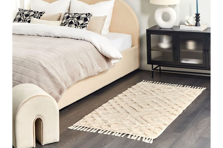 Puuvillamatto Ardahan 80x150 cm - Beige - Kodintekstiilit & matot - Matto - Moderni matto - Puuvillamatto