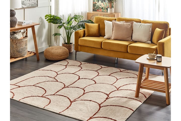 Puuvillamatto Avdan 200x200 cm Neliömäinen - Beige - Kodintekstiilit & matot - Matto - Moderni matto - Puuvillamatto