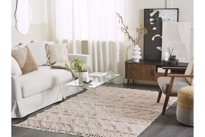 Puuvillamatto Didim 140x200 cm - Beige - Kodintekstiilit & matot - Matto - Moderni matto - Puuvillamatto