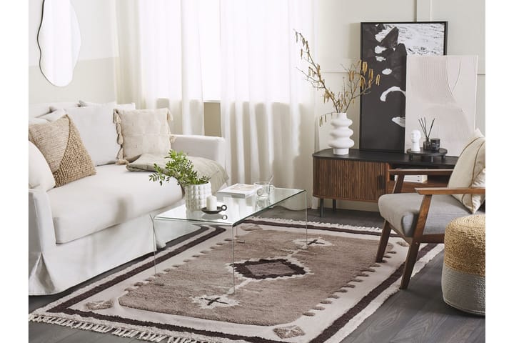 Puuvillamatto Geyve 140x200 cm - Beige - Kodintekstiilit & matot - Matto - Moderni matto - Puuvillamatto