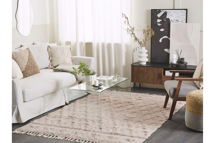 Puuvillamatto Suluova 140x200 cm - Beige - Kodintekstiilit & matot - Matto - Moderni matto - Puuvillamatto