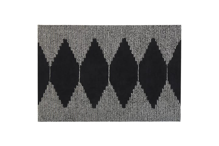 Ryijymatto Bathinda 160x230 cm - Musta/Valkoinen - Nukkamatto