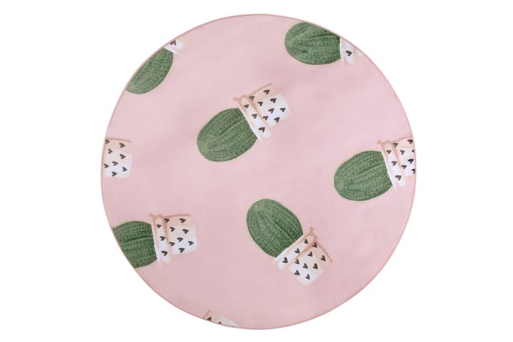 Ryijymatto Eldivan 120x120 cm - Vaaleanpunainen - Pyöreät matot - Nukkamatto