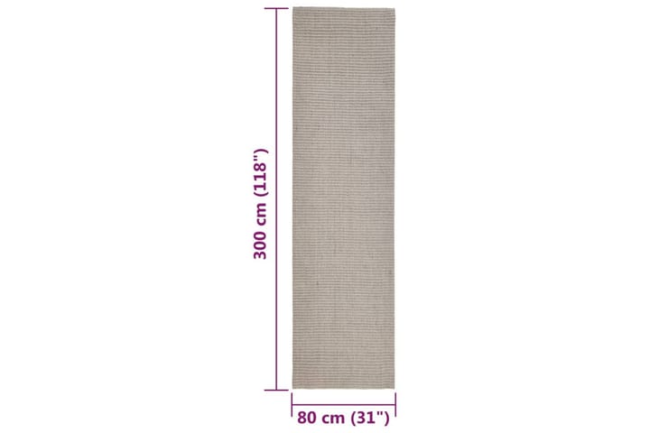 Matto luonnollinen sisal 80x300 cm hiekka - Kerma - Kodintekstiilit & matot - Matto - Moderni matto - Sisalmatto