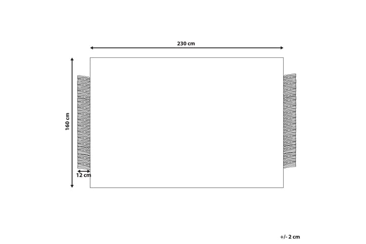 Villamatto Atlanti 160x230 cm - Musta/Valkoinen - Villamatto