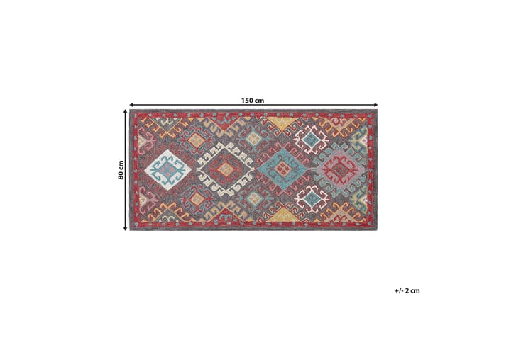 Villamatto Finike 80x150 cm - Punainen - Kodintekstiilit & matot - Matto - Moderni matto - Villamatto