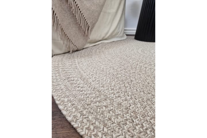 Villamatto Gendu Ø160 cm Pyöreä - Beige - Kodintekstiilit & matot - Matto - Moderni matto - Villamatto