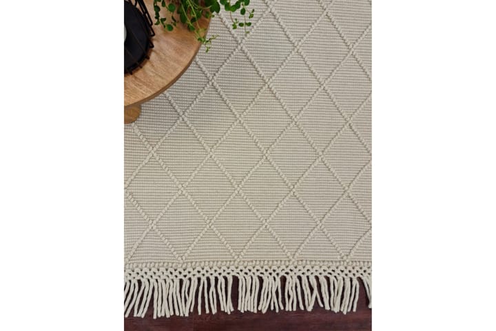 Villamatto Ginji 160x230 cm - Valkoinen - Kodintekstiilit & matot - Matto - Moderni matto - Villamatto