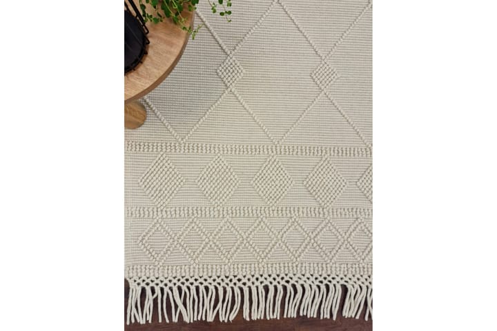 Villamatto Ginji 160x230 cm - Valkoinen - Kodintekstiilit & matot - Matto - Moderni matto - Villamatto