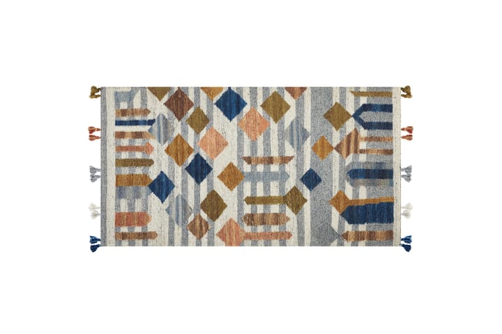 Villamatto Kasakh 80x150 cm - Sininen - Kodintekstiilit & matot - Matto - Moderni matto - Villamatto