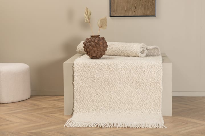 Villamatto Betina 80x250 cm - Valkoinen - Kodintekstiilit & matot - Matto - Moderni matto - Villamatto