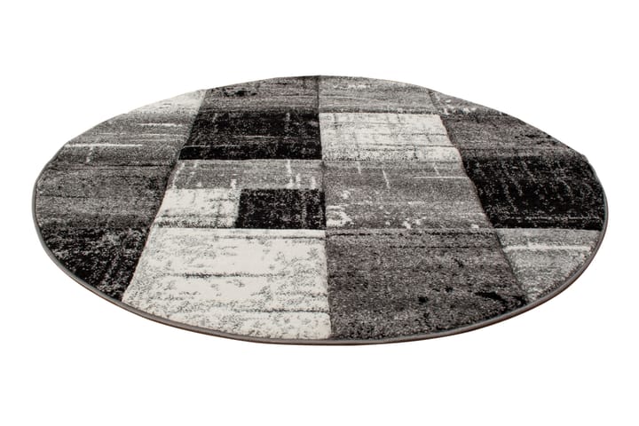 Friezematto London Square Pyöreä 120 - Musta - Pyöreät matot - Käsintehdyt matot - Yksiväriset matot - Kumipohjamatot - Wilton-matto - Kuviollinen matto & värikäs matto - Pienet matot - Iso matto