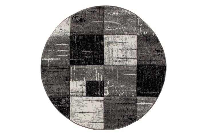 Friezematto London Square Pyöreä 120 - Musta - Pyöreät matot - Käsintehdyt matot - Yksiväriset matot - Kumipohjamatot - Wilton-matto - Kuviollinen matto & värikäs matto - Pienet matot - Iso matto