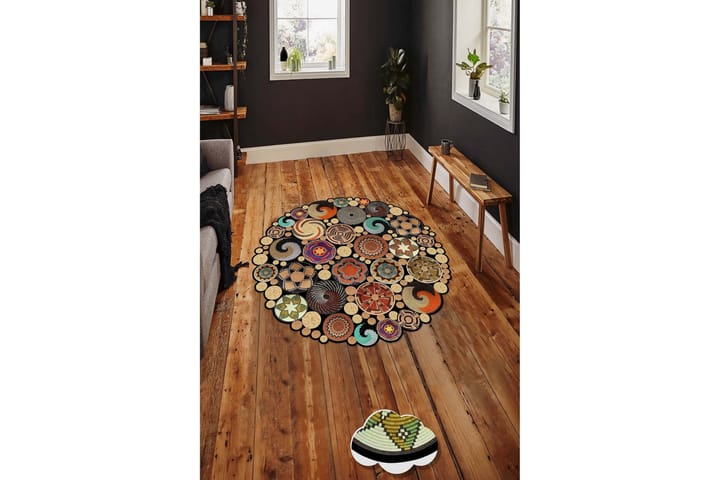 Matto Homefesto 150 cm Pyöreä - Monivärinen - Wilton-matto - Kuviollinen matto & värikäs matto