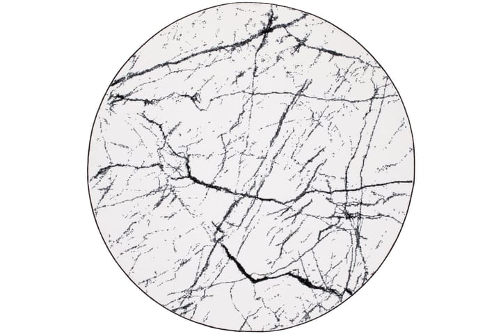 Matto Ink Marble Ø200 cm Pyöreä Marmori/Valkoinen - Valkoinen - Kodintekstiilit & matot - Matto - Moderni matto - Wilton-matto