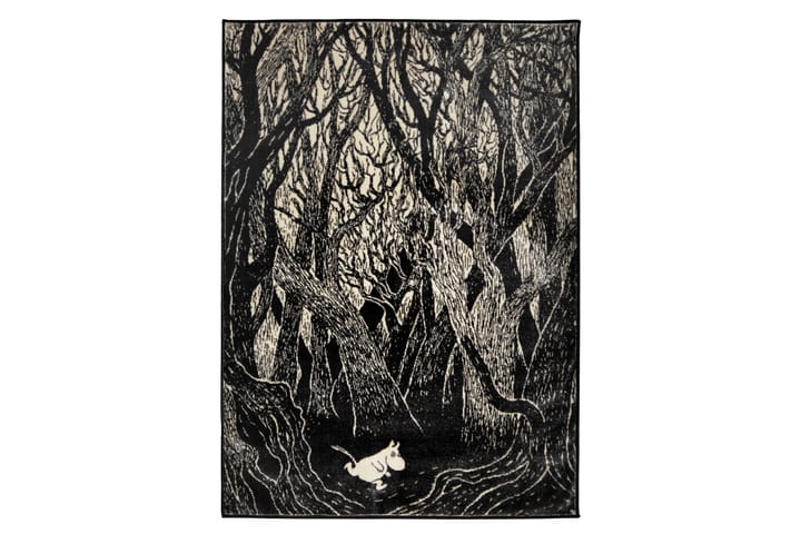 Muumi-Matto Siimes 133x190 cm Musta/Valkoinen - Muumi by Hestia - Pyöreät matot - Wilton-matto - Kuviollinen matto & värikäs matto