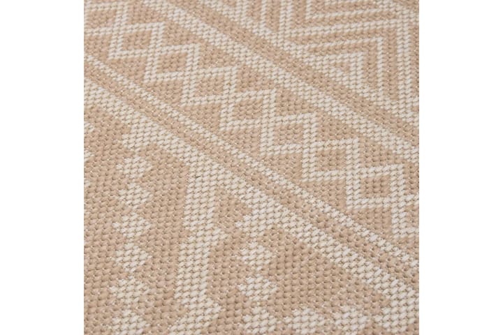 Ulkomatto Flatweave 140x200 cm ruskeat raidat - Ruskea - Kodintekstiilit & matot - Matto - Ulkomatto