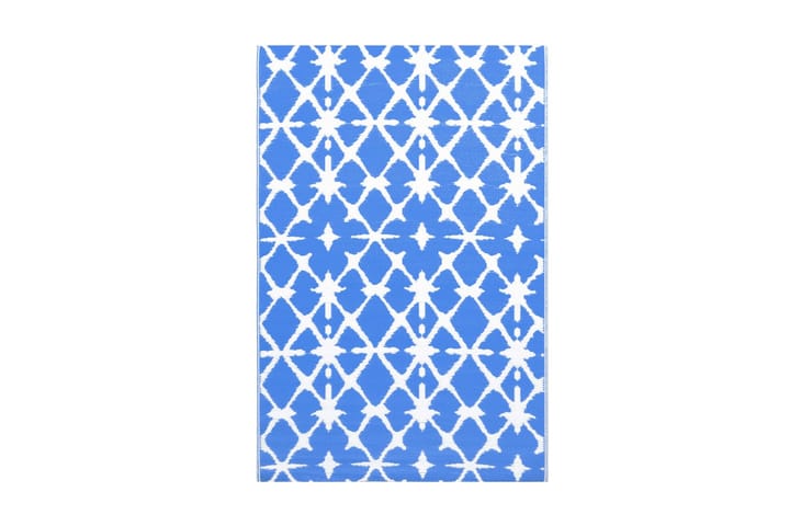 Ulkomatto sinivalkoinen 80x150 cm PP - Pyöreät matot - Käsintehdyt matot - Parvekematto & terassimatto - Yksiväriset matot - Muovimatto parvekkeelle - Kumipohjamatot - Ulkomatto - Pienet matot - Iso matto