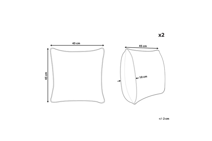 Corsano Ulkotyyny 45x45 cm 2 kpl - Harmaa/Valkoinen - Kodintekstiilit & matot - Tyyny & torkkupeitto - Ulkotyyny
