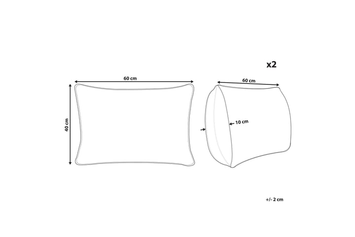 Vulcin Ulkotyyny 42x60 cm 2 kpl - Mustavalkoinen - Kodintekstiilit & matot - Tyyny & torkkupeitto - Ulkotyyny