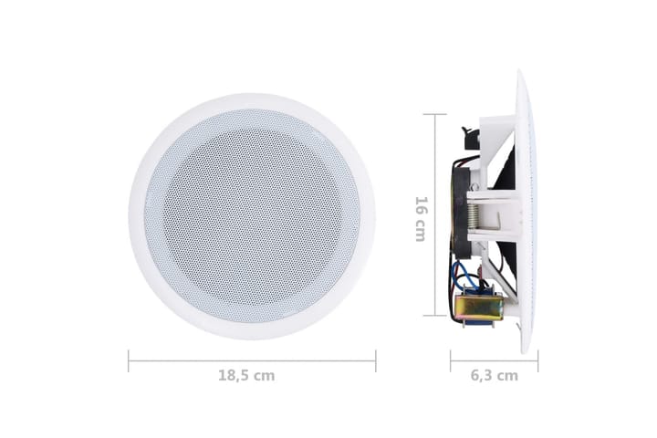 Upotettavat seinä- ja kattokaiuttimet 2 kpl 80 W - Valkoinen - Kotitalous - Älykoti - Muut tuotteet älykotiin