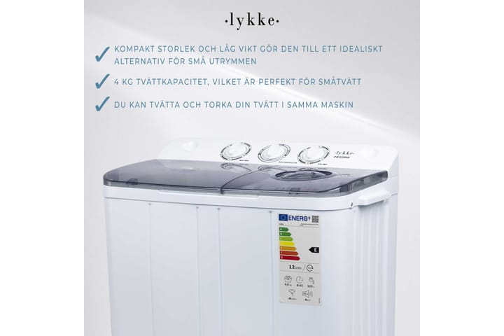 Lykke Mini Pesukone Pro 2000 - Beige - Päältä täytettävä pyykinpesukone