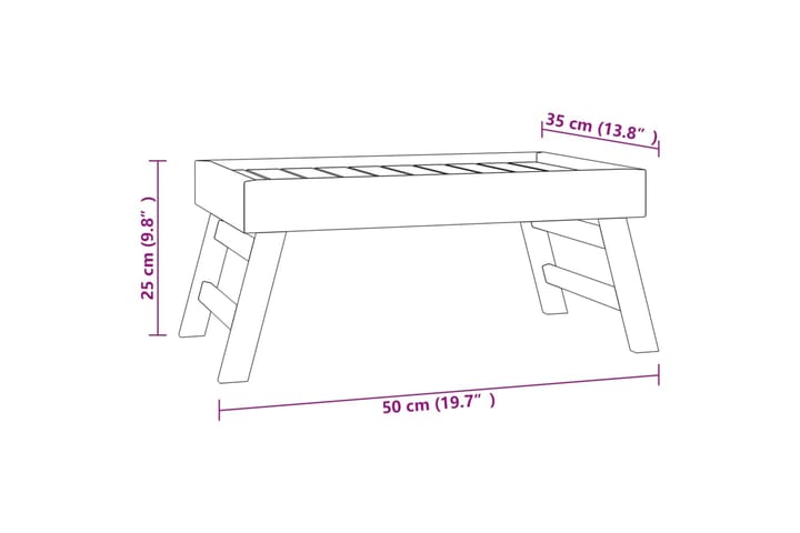 beBasic Kokoontaitettava tarjotin 55x35x25 cm täysi tiikki - Ruskea - Kotitalous - Tarjoilu & kattaus - Tarjotin & tarjoiluvati