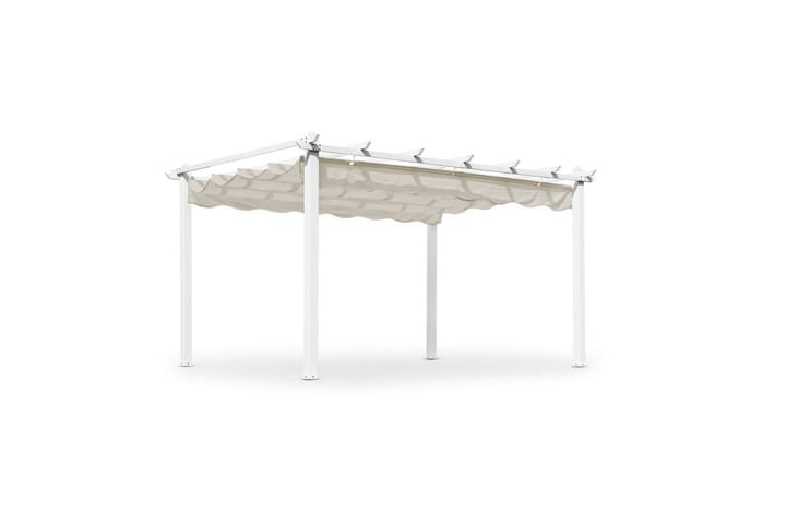 Pergola Hillerstorp Skanör 300 x 400 cm Valkoinen/Hiekka - Valkoinen/Hiekka - Piha & ulkoaltaat - Grillaus - Grillitarvikkeet - Grilliteltta