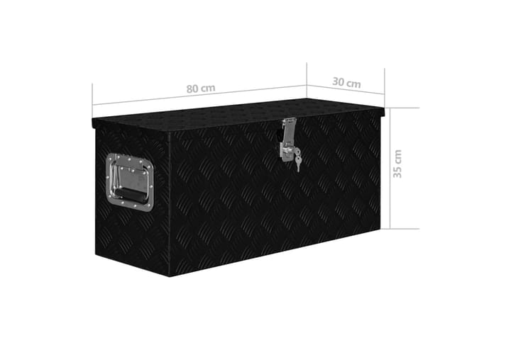 Alumiinilaatikko 80x30x35 cm musta - Autotallin sisustus & säilytys - Työkalupakki