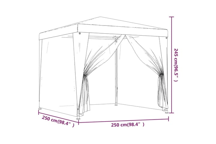 beBasic Juhlateltta 4 verkkosivuseinää antrasiitti 2,5x2,5 m HDPE - Antrasiitti - Piha & ulkoaltaat - Piha-alue - Ulkosäilytys - Puutarhateltta & säilytysteltta