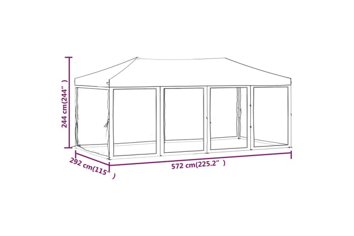 beBasic Kokoontaittuva juhlateltta sivuseinillä taupe 3x6 m - Taupe - Puutarhateltta & säilytysteltta - Juhlateltta