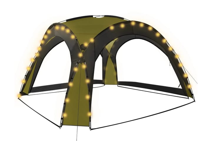 Juhlateltta LED-valoilla ja 4 sivuseinällä 3,6x3,6x2,3 m - Vihreä - Piha & ulkoaltaat - Piha-alue - Ulkosäilytys - Puutarhateltta & säilytysteltta